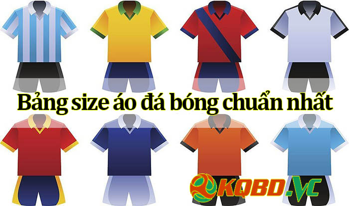 bảng size áo đá bóng